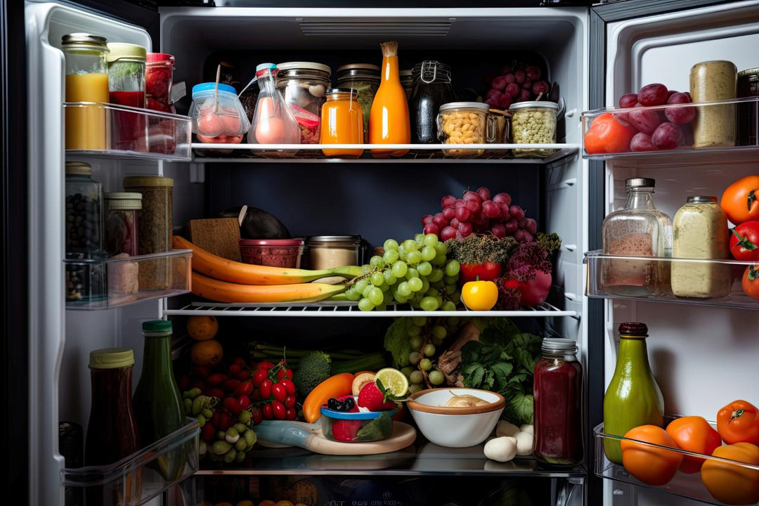a fridge with doors open